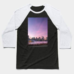 Dumbo Brooklyn Colorful Sunset Baseball T-Shirt